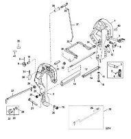 Зажимная скоба 2-х тактного ПЛМ MERCURY 40 M Серийный номер от 0T980000 до 0T999999