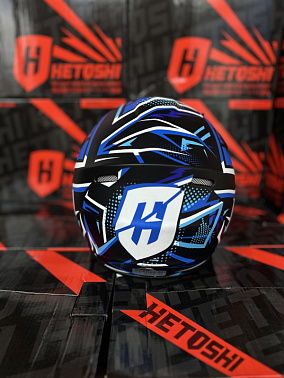 Шлем кроссовый детский HETOSHI Cross-Kids KY-B12 цв.Сине-черно-белый Матовый р.Y-XL