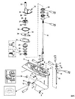 Корпус коробки передач, приводной вал 1.64:1 передаточное число 2-Х ТАКТНОГО ПЛМ MERCURY 60 Серийный номер от 00G760300 до 0T979999