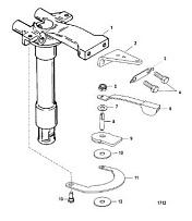 Поворотный кронштейн (Часть 2) 2-х тактного ПЛМ MERCURY 40 M Серийный номер от 1B000001 и выше