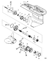 Корпус шестерни (карданный вал 2.31:1 передаточное число) 2-Х ТАКТНОГО ПЛМ MERCURY 90 Серийный номер от 1B000001 и выше