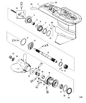 Корпус коробки передач, карданный вал 2.31:1 0T622484/ 0P222544 и ниже 2-Х ТАКТНОГО ПЛМ MERCURY 55 Серийный номер от 0G760300 до 0T979999