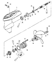 Корпус шестерни карданный вал 4-Х ТАКТНОГО ПЛМ MERCURY 4 Серийный номер от 0R067090 и выше