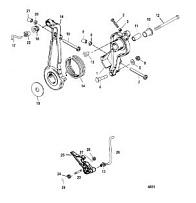 Рычаг газа и рычажный механизм 2-Х ТАКТНОГО ПЛМ MERCURY 60 Серийный номер от 9973100 до 0P016999