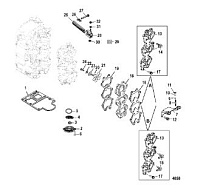 Впускной коллектор и резонатор 2-Х ТАКТНОГО ПЛМ MERCURY 55 Серийный номер от 0G760300 до 0T979999