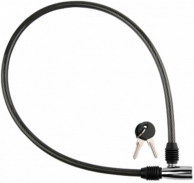 Трос-замок 84302 длина 800мм, диам. 10мм, чёрно-серебр.. KU07235 540003